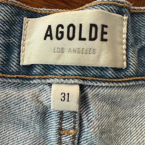 AGOLDE "Parker" Vintage Blue Denim Distressed Cut-Off Shorts Size 31 EUC! - Picture 8 of 10